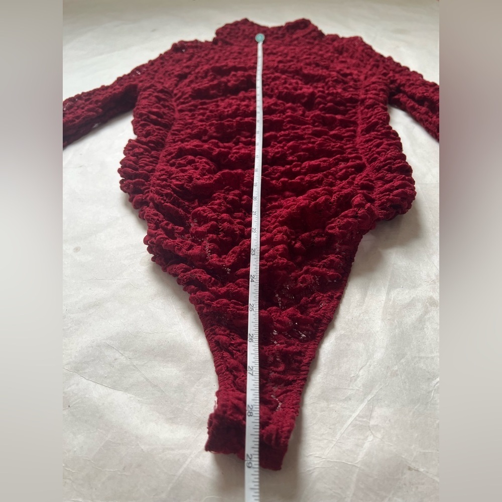 Free People Intimately FP Day And Night Lace Thong Bodysuit Women Sz M Red NWOT - Picture 5 of 8